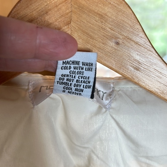 Vintage Metallic Sky Navy Blue Orange Bird Blouse Size Medium - Picture 5 of 6